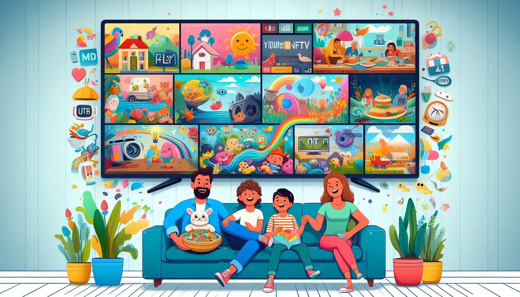 Illustration showing services IPTV features and setup