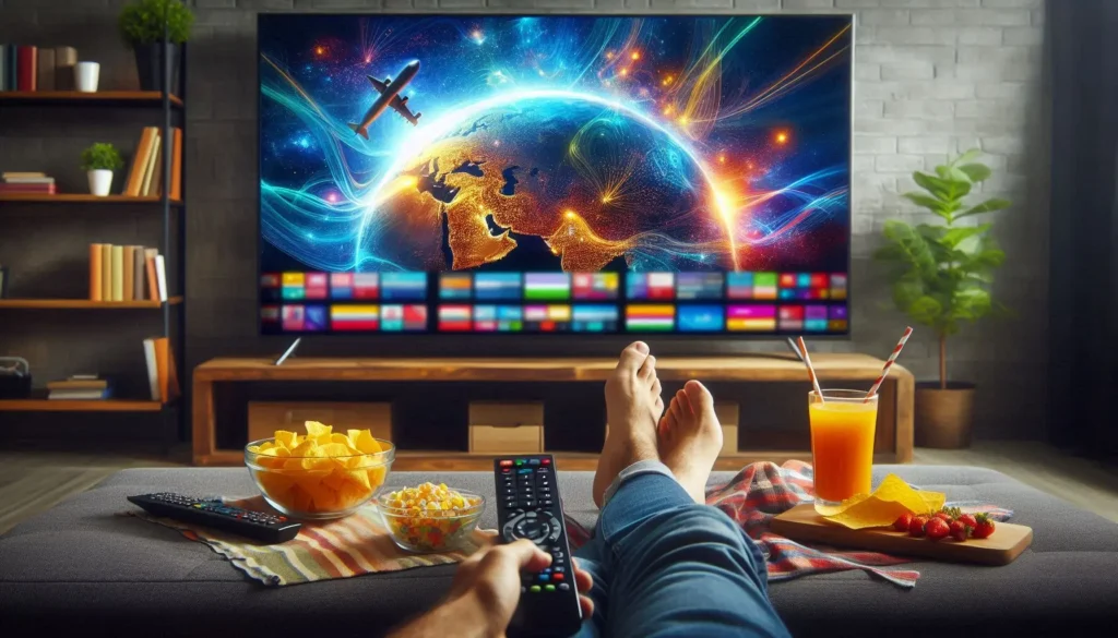 4K IPTV subscription plan showing devices like Smart TV, Firestick, and mobile
